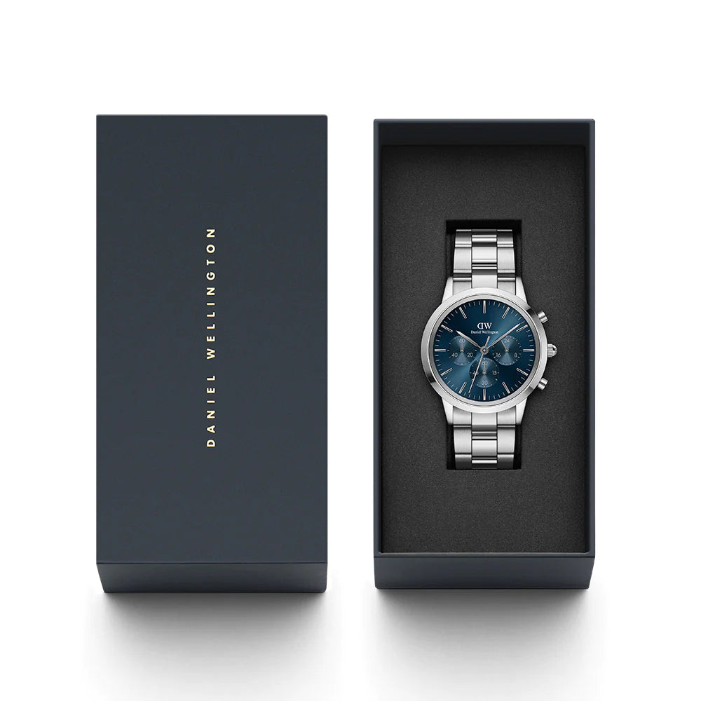 Men's Daniel Wellington Iconic Chronograph Silver Watch - DW00100644